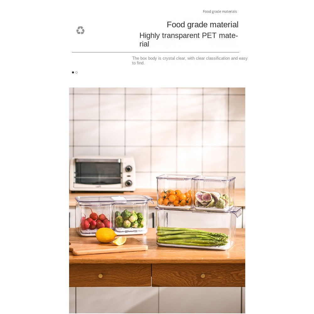 3pcs Refrigerator Storage Box Freshkeeping Box Vegetables And Fruits
