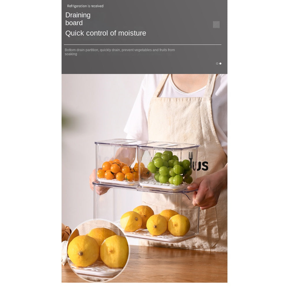 3pcs Refrigerator Storage Box Freshkeeping Box Vegetables And Fruits