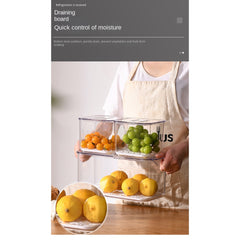 3pcs Refrigerator Storage Box Freshkeeping Box Vegetables And Fruits