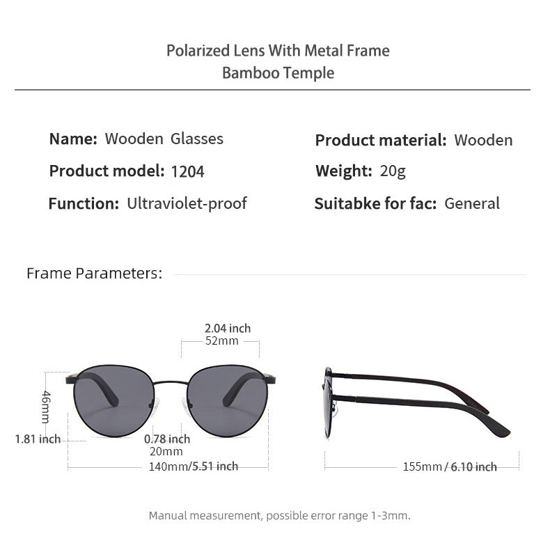 Wooden Sunglasses Polarized Driving UV 400 Protection for Men