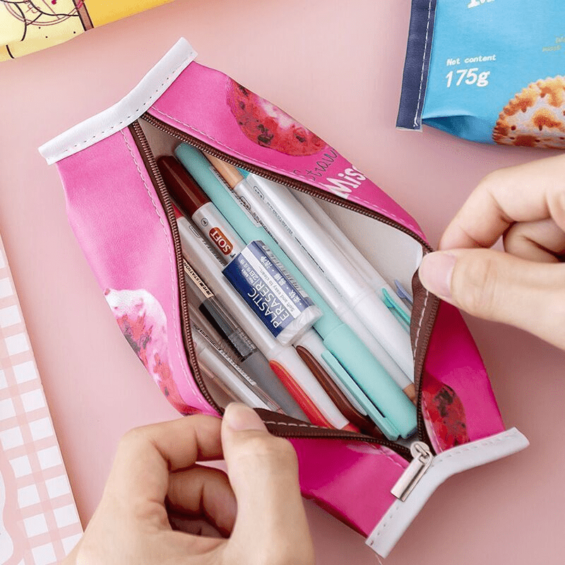2pcs Cartoon Snack Pen Bag Student Stationery Gift