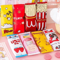 2pcs Cartoon Snack Pen Bag Student Stationery Gift