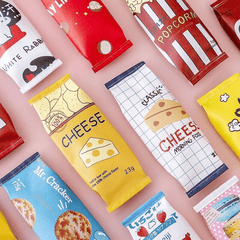 2pcs Cartoon Snack Pen Bag Student Stationery Gift