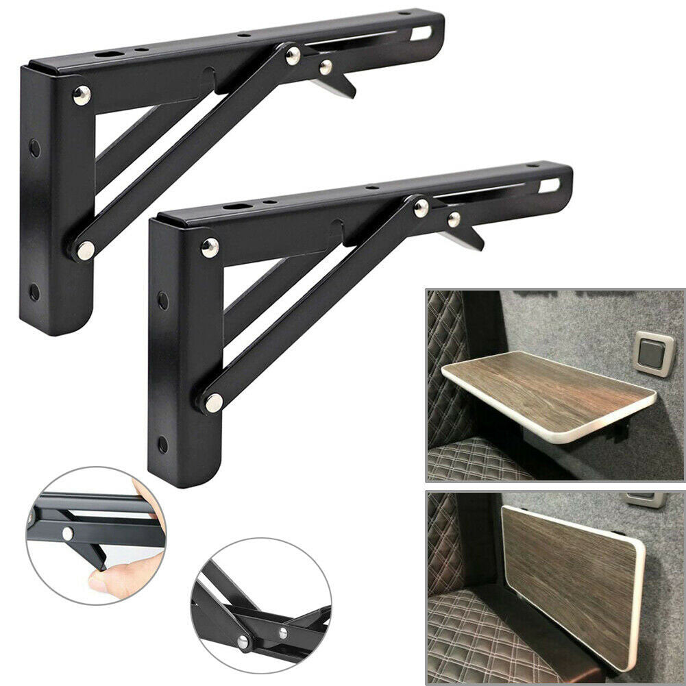2pcs Campervan Folding Bracket Table Shelf Motorhome Caravan Stainless Steel