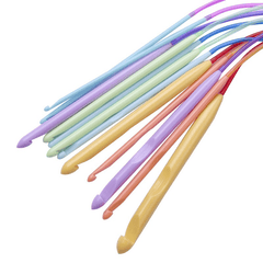12pcs Colorful Plastic Elastic Tube Crochet Hooks Weaving Needle