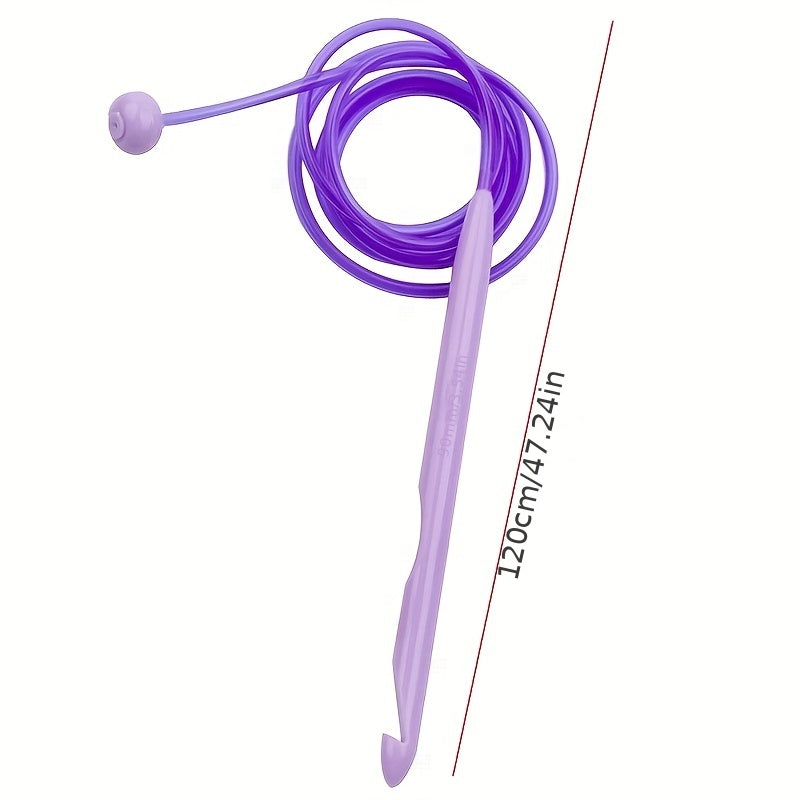 12pcs Colorful Plastic Elastic Tube Crochet Hooks Weaving Needle