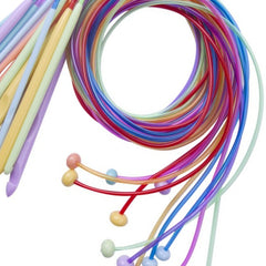 12pcs Colorful Plastic Elastic Tube Crochet Hooks Weaving Needle