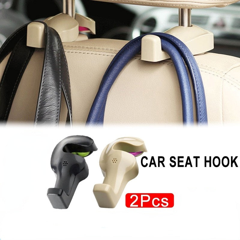 2pcs Car Back Seat Headrest Hanger Holder Car Hook Bag Organizer