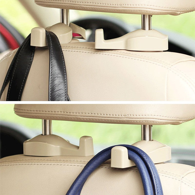 2pcs Car Back Seat Headrest Hanger Holder Car Hook Bag Organizer