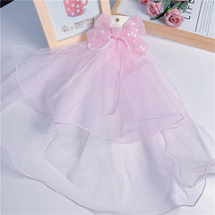 Bow Faux Pearl Veil Hair Clips for Baby Girls