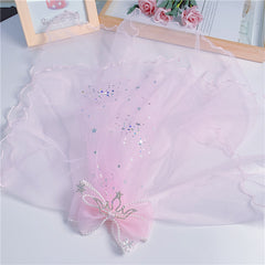 Bow Faux Pearl Veil Hair Clips for Baby Girls