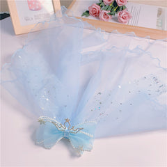 Bow Faux Pearl Veil Hair Clips for Baby Girls