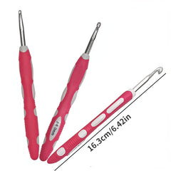 9pcs Crochet Hook Plastic Handle Aluminum Knitting Tool DIY Sweater Weave