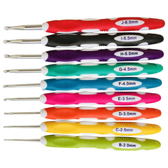 9pcs Crochet Hook Plastic Handle Aluminum Knitting Tool DIY Sweater Weave