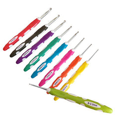 9pcs Crochet Hook Plastic Handle Aluminum Knitting Tool DIY Sweater Weave