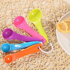 5pcs Plastic Measuring Spoons Set for Baking Kitchen Tools