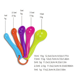 5pcs Plastic Measuring Spoons Set for Baking Kitchen Tools