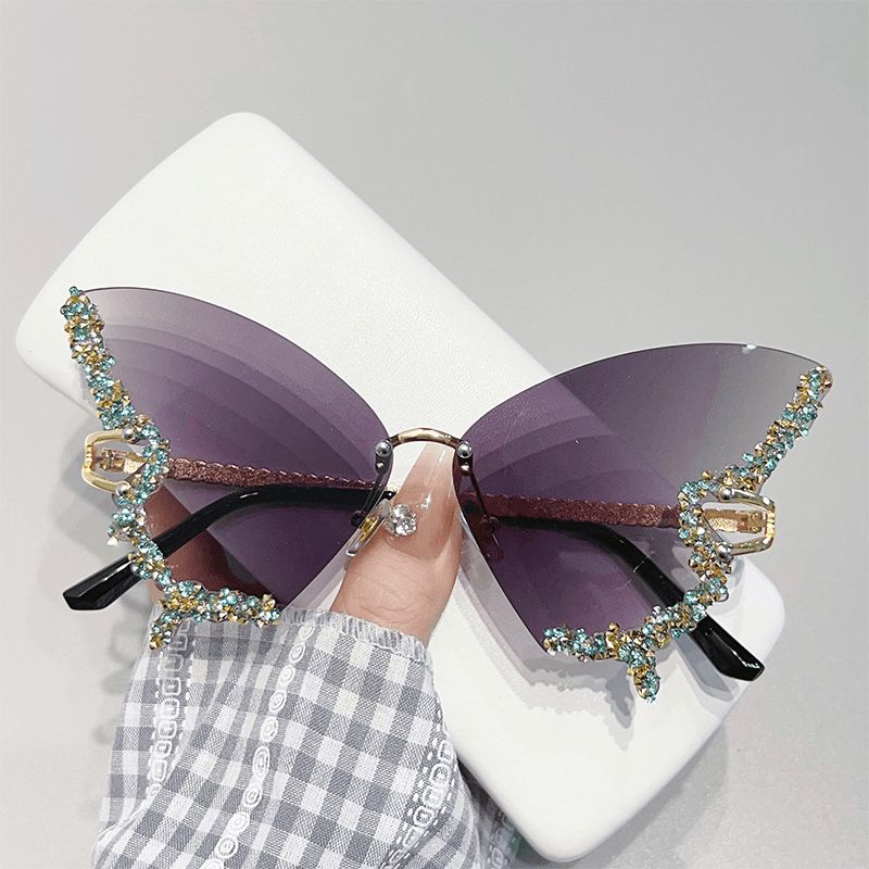 Butterfly Rhinestone Sunglasses for Women