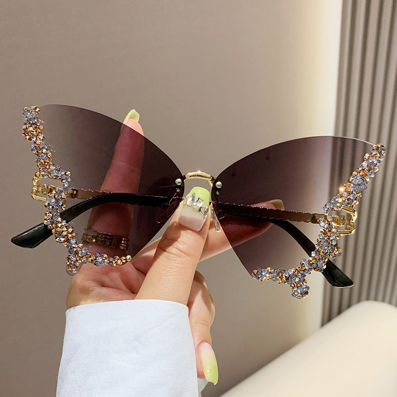 Butterfly Rhinestone Sunglasses for Women