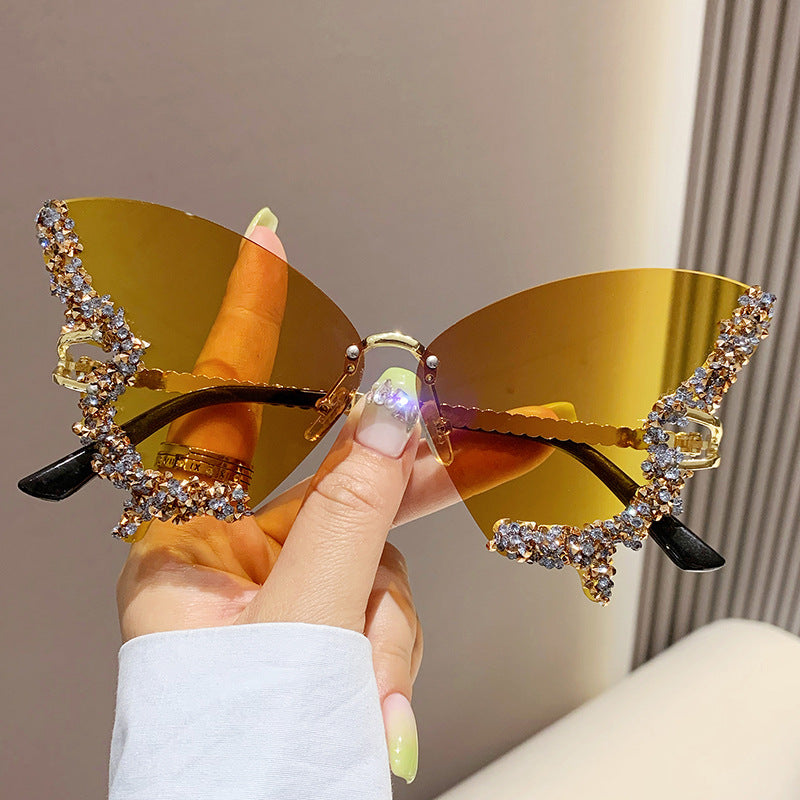 Butterfly Rhinestone Sunglasses for Women
