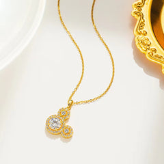 CZ Mouse Head Pendant Necklace Clavicle Chain Holiday Gift For Girls Kids