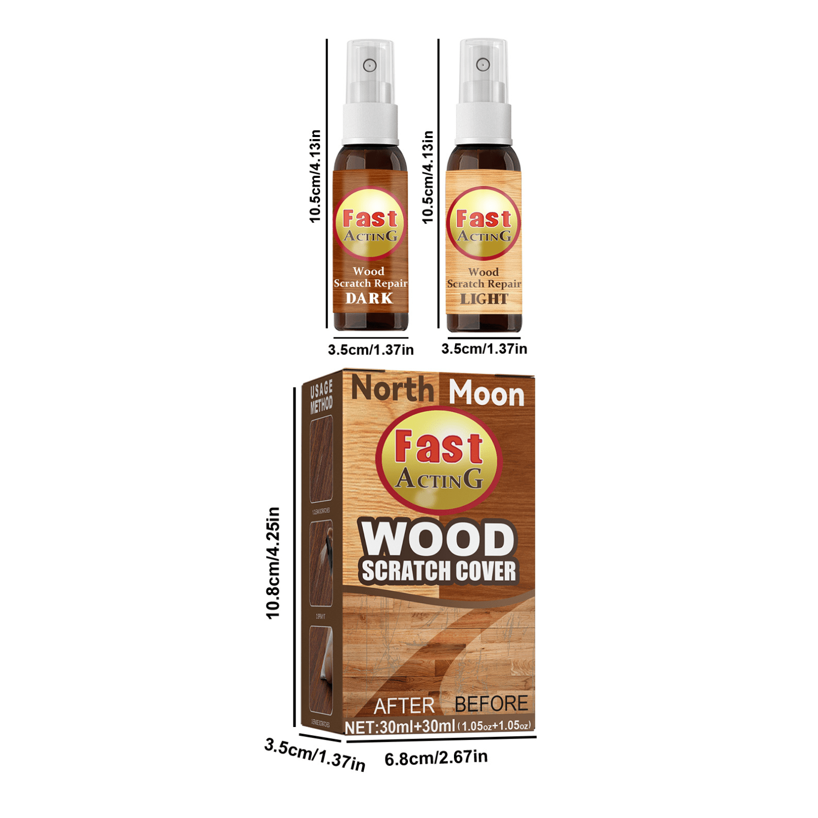 2pcs Wooden Floor Scratch Repair Agent Furniture Refurbishment Spray