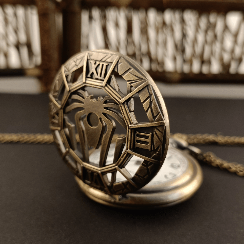 Steampunk Skull Quartz Pocket Watch Necklace Pendant For Kids