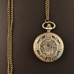 Steampunk Skull Quartz Pocket Watch Necklace Pendant For Kids