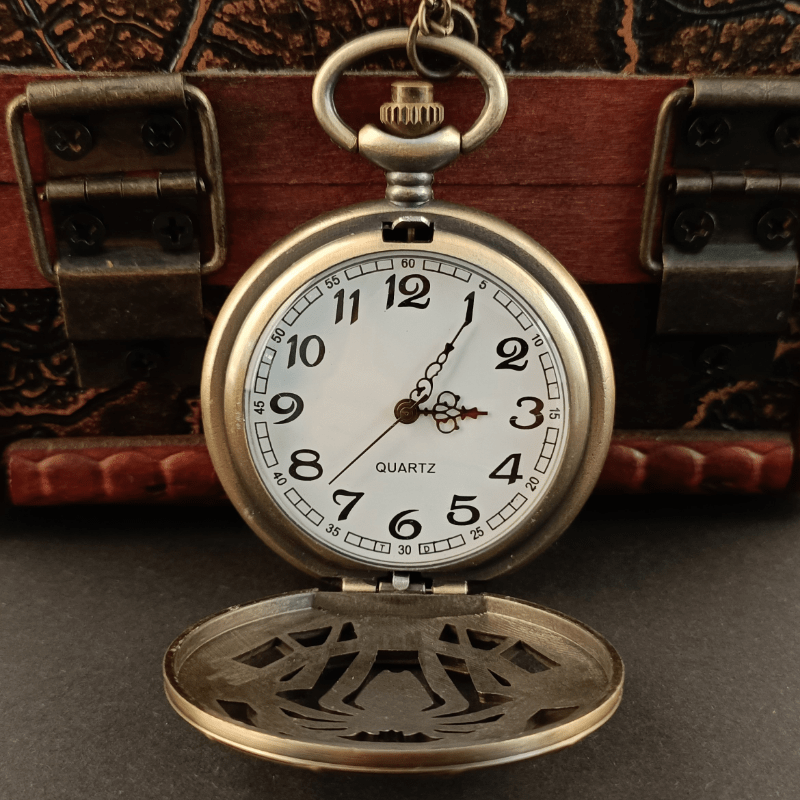 Steampunk Skull Quartz Pocket Watch Necklace Pendant For Kids