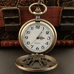 Steampunk Skull Quartz Pocket Watch Necklace Pendant For Kids