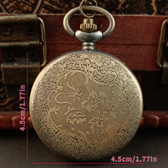 Steampunk Skull Quartz Pocket Watch Necklace Pendant For Kids