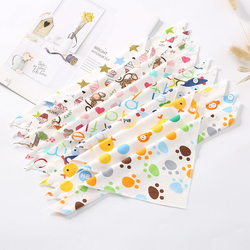 5pcs 100% Cotton Cartoon Baby Bibs Towels