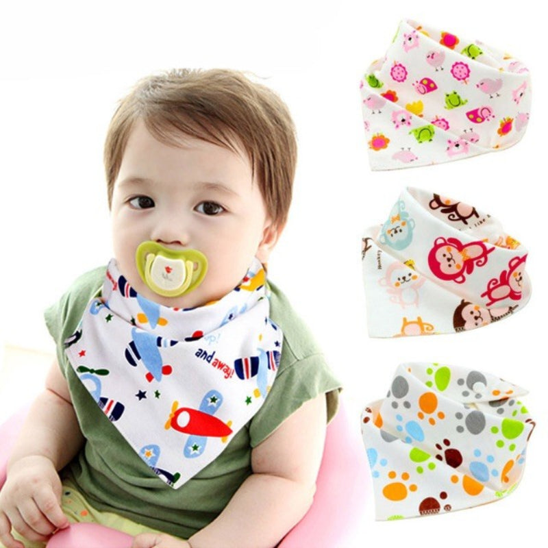 5pcs 100% Cotton Cartoon Baby Bibs Towels