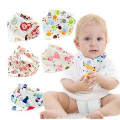 5pcs 100% Cotton Cartoon Baby Bibs Towels