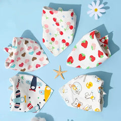 5pcs 100% Cotton Cartoon Baby Bibs Towels