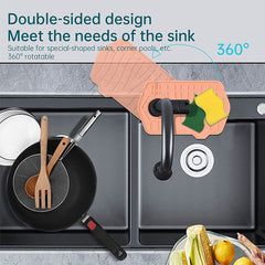 2pcs Silicone Sink Mats Faucet Self Draining Kitchen Drying