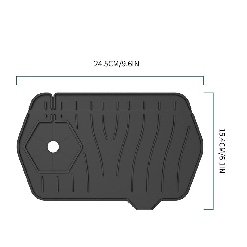 2pcs Silicone Sink Mats Faucet Self Draining Kitchen Drying