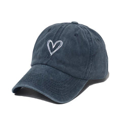 Unisex Sunshade Breathable Baseball Cap With Heart Embroidery