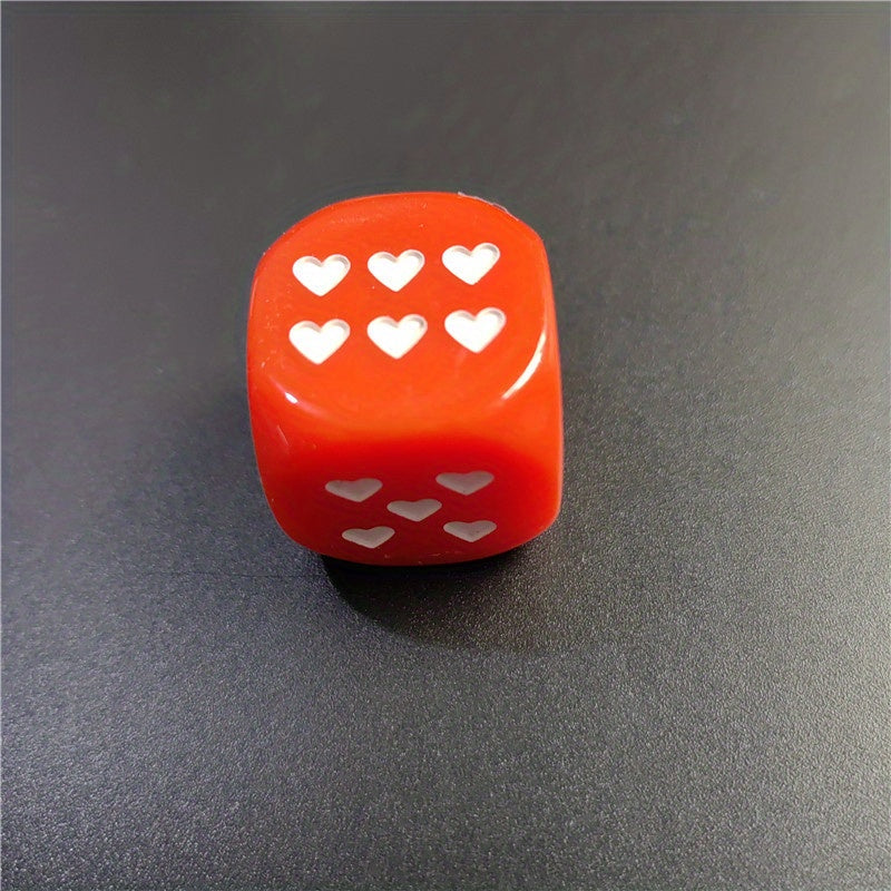 Red Heart Shaped Dice Acrylic 6 Sides Round Dice