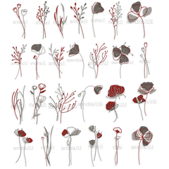 Piggy Craft Metal Cutting Dies Flower Leaf Series