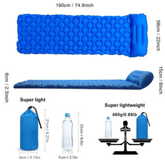 Waterproof Inflatable Sleeping Pad for Hiking Travel - Comfortable & Convenient