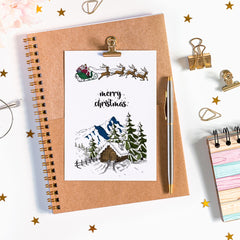 Christmas Snow House Xmas Santa Claus Deer Silicone Stamp