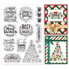 Christmas Snow House Xmas Santa Claus Deer Silicone Stamp