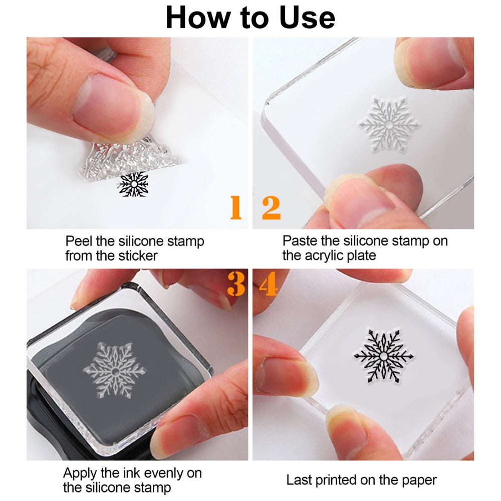 Christmas Snow House Xmas Santa Claus Deer Silicone Stamp