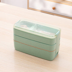 Double Layer Plastic Lunch Box Fat Reduction Meal Box Leakproof Food Container
