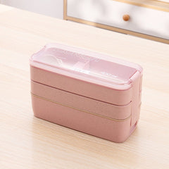 Double Layer Plastic Lunch Box Fat Reduction Meal Box Leakproof Food Container