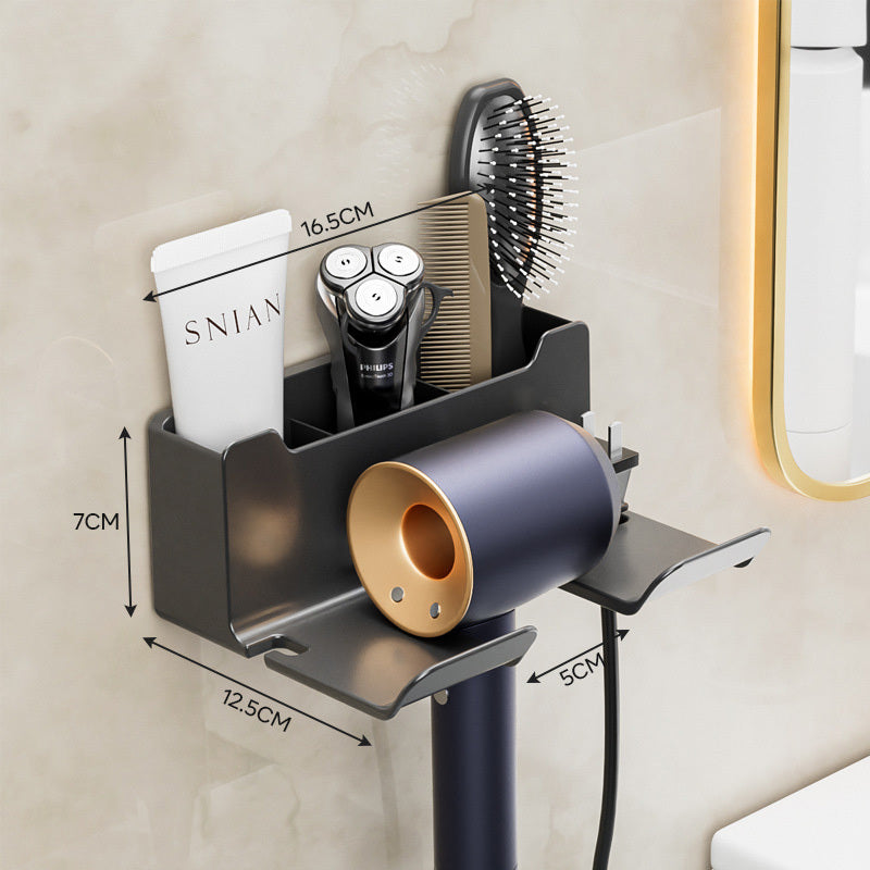 Wall Mounted Hair Dryer Organizer Punch Hair Dryer Storage Rack