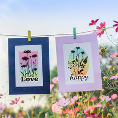 Plant Silhouette Clear Stamps Daisy Lavender Butterfly Silicone Stamp Seals