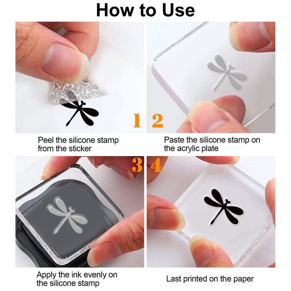 Plant Silhouette Clear Stamps Daisy Lavender Butterfly Silicone Stamp Seals