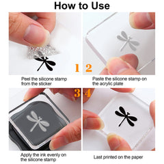 Plant Silhouette Clear Stamps Daisy Lavender Butterfly Silicone Stamp Seals